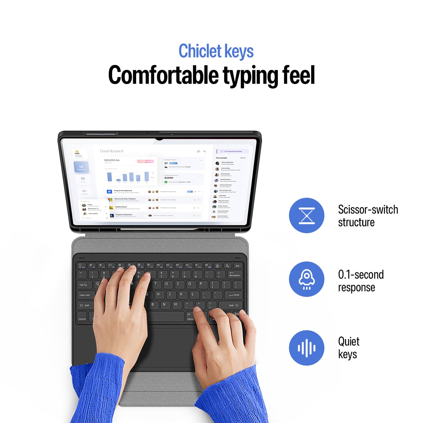 Dux Ducis for Samsung Galaxy Tab S11 Ultra DUX DUCIS YK Series Wireless Keyboard Case Detachable Trackpad Bluetooth-compatible Keyboard Cover