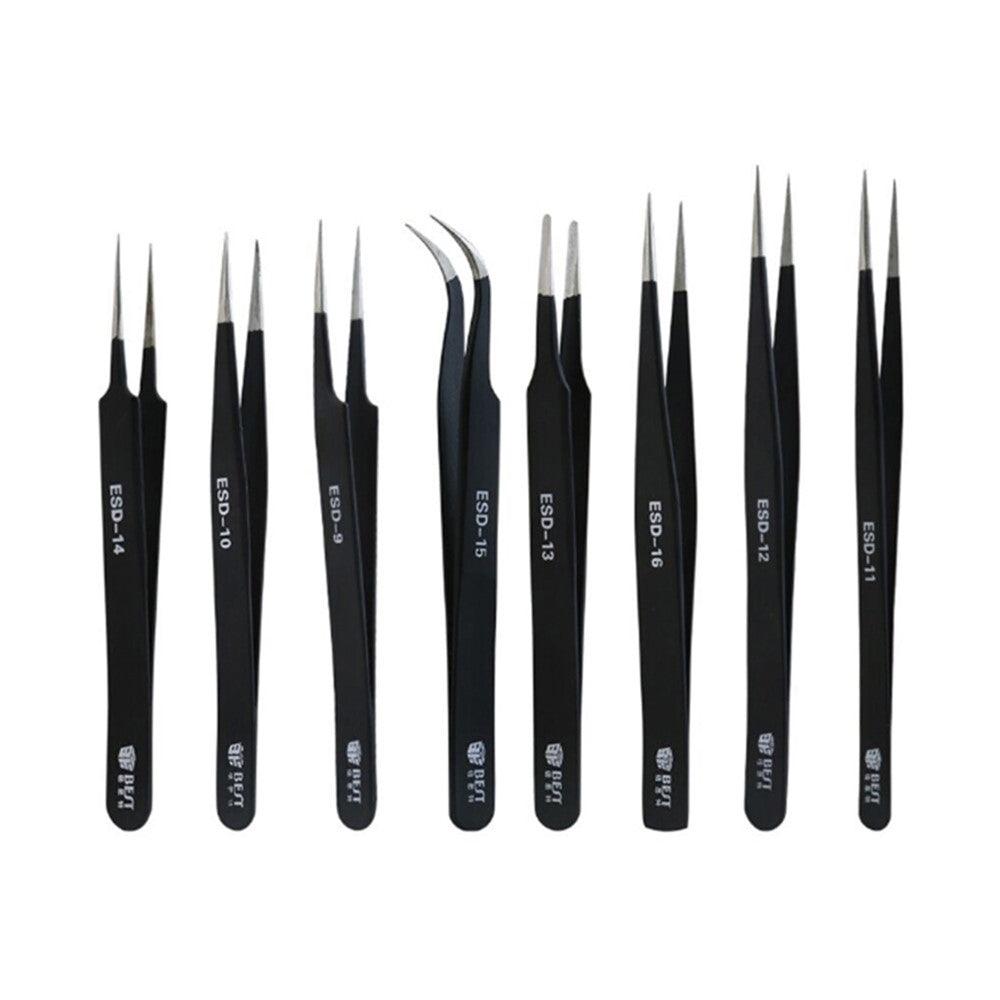 BEST ESD Series Precision Anti-static Stainless Steel Tweezers