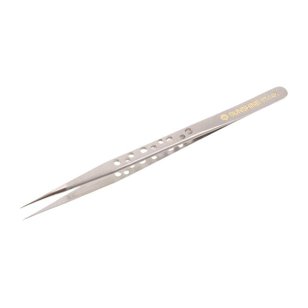 SUNSHINE ST-14K High Strength Metal Long Pointed Tip Tweezers