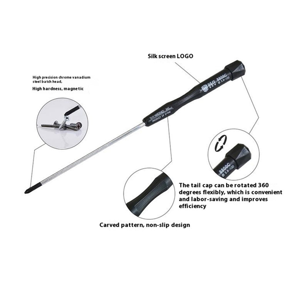 BEST BST-8800C 100mm Precision Dismantling Screwdriver for Phone and Computer Repair