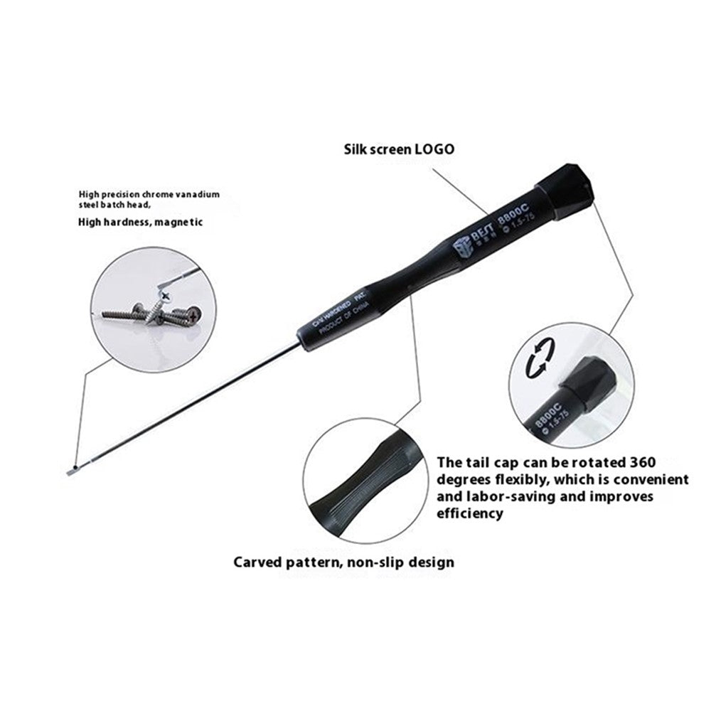 BEST BST-8800C 75mm Precision Dismantling Screwdriver for Phone, Computer Repair