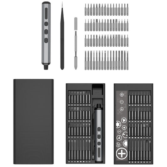 JIAFA 68-in-1 Electric / Manual Dual Mode Screwdriver Set with 64 Bits, LED Lighting for Mobile Phones, PC, Watches