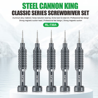 RELIFE RL-730A Screwdriver Set 5-in-1 Strong Magnetic Suction Extra Hard S2 Steel Bits Repair Tools