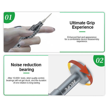 RELIFE RL-730A Screwdriver Set 5-in-1 Strong Magnetic Suction Extra Hard S2 Steel Bits Repair Tools