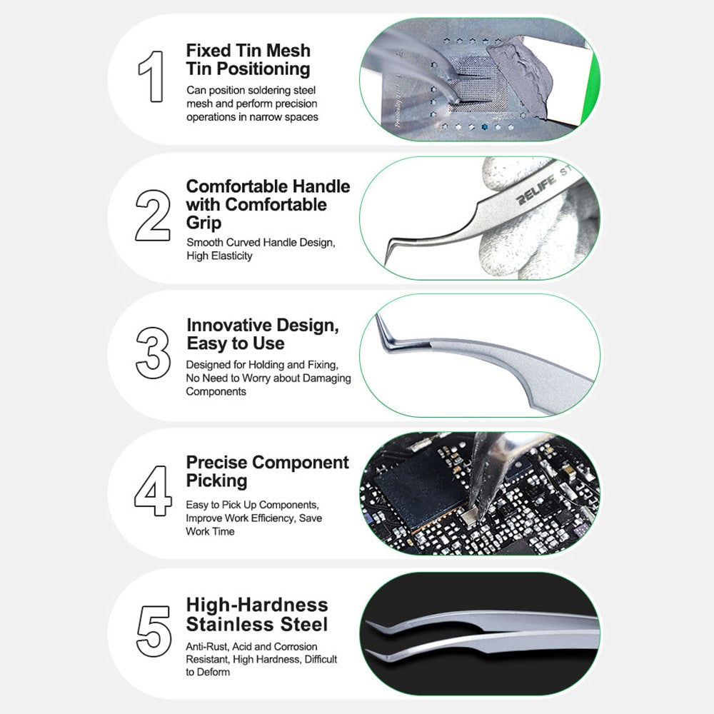 SUNSHINE ST-17A Ultra-Precision Tweezers for Chip Tinning Positioning