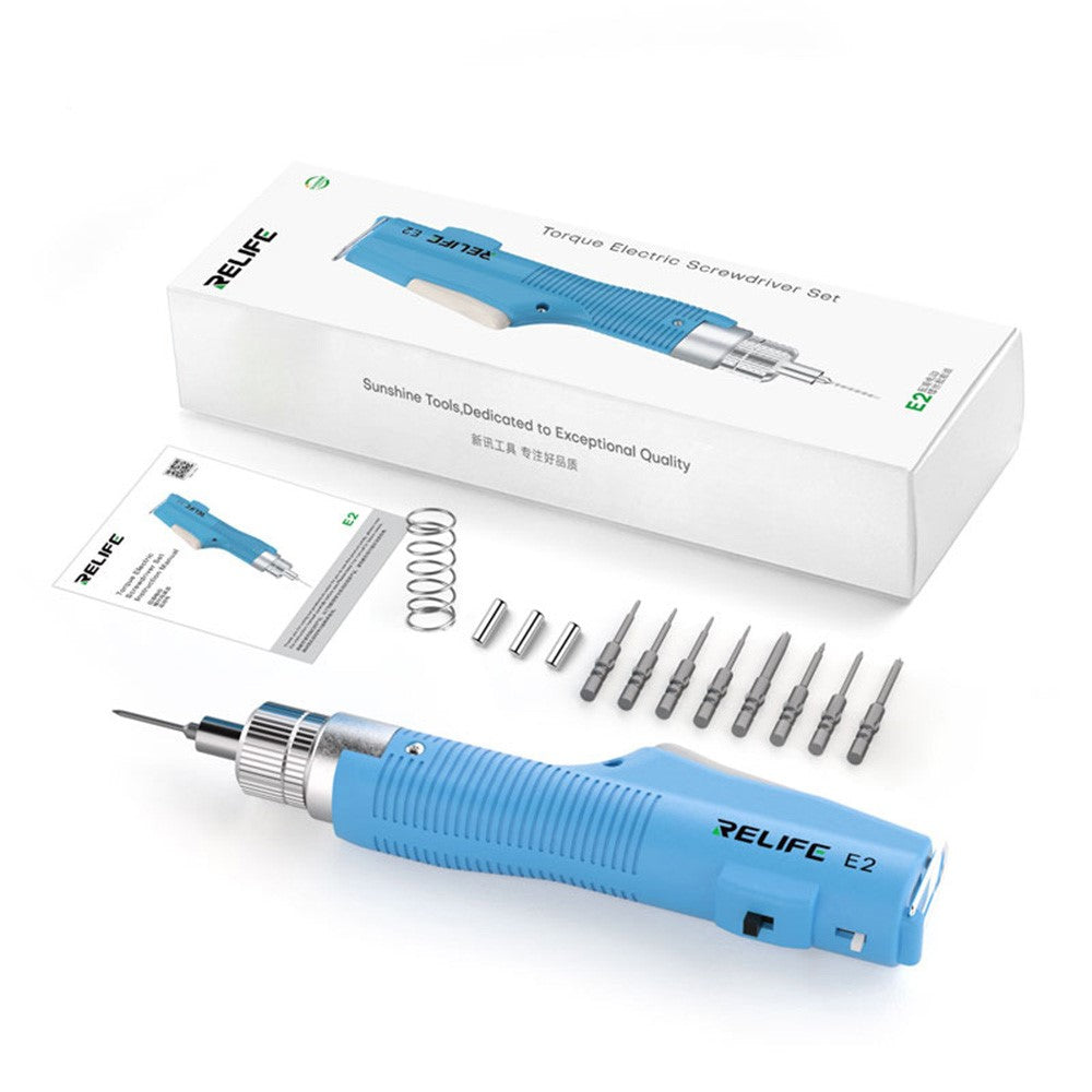 RELIFE E2 Torque Electric Screwdriver Set Adjustable Forward and Reverse Rotation Repair Tools