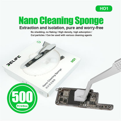 RELIFE HO1 500Pcs / Box Nano Cleaning Sponge High Density Strong Adsorption Pre Cut Particles Sponge