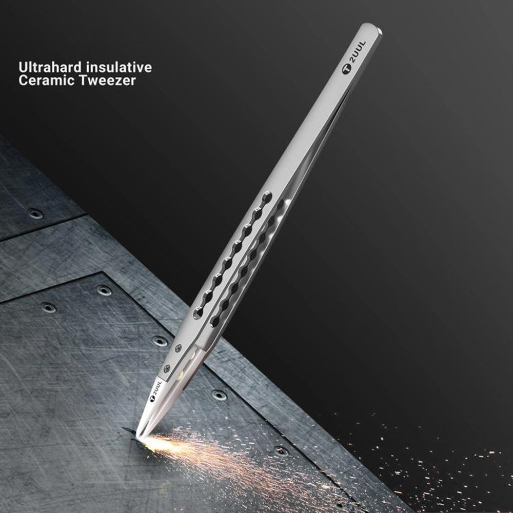 2UUL TW31 Ultrahard Insulated Ceramic Tweezers Anti Static Precision Tips for Phone CPU IC PCB Repair