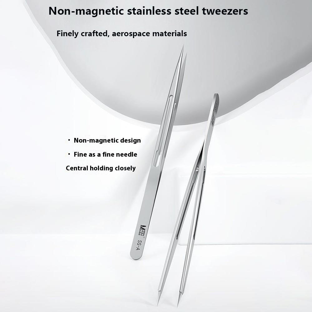 MAANT SS-A Stainless Steel Tweezers Non-Magnetic Precision Tip for Electronics Repair