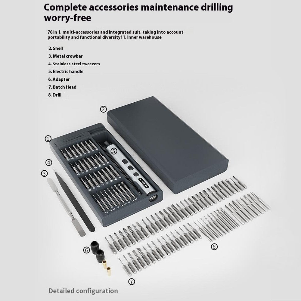 JIAFA 76 in 1 Electric Screwdriver Set with Drill Function Precision Repair Tool Kit