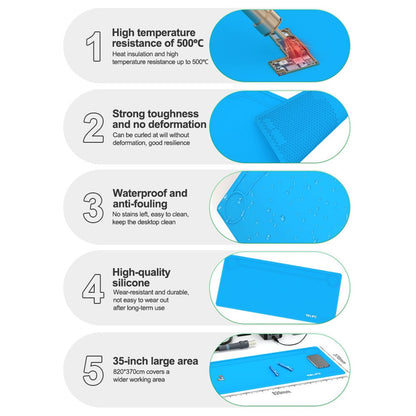 RELIFE RL-004DQ 35 inch Silicone Repair Pad High Temperature Resistant for BGA PCB Mobile Phone Soldering Repair Work Mat