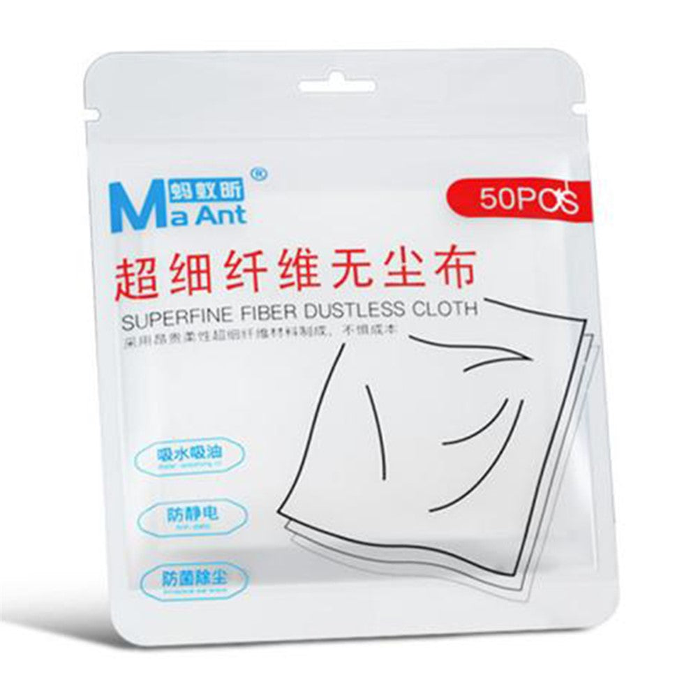 MAANT 50Pcs / Pack Microfiber Dust-Free Cleaning Cloths Ultra Fine Fiber for Electronic Devices