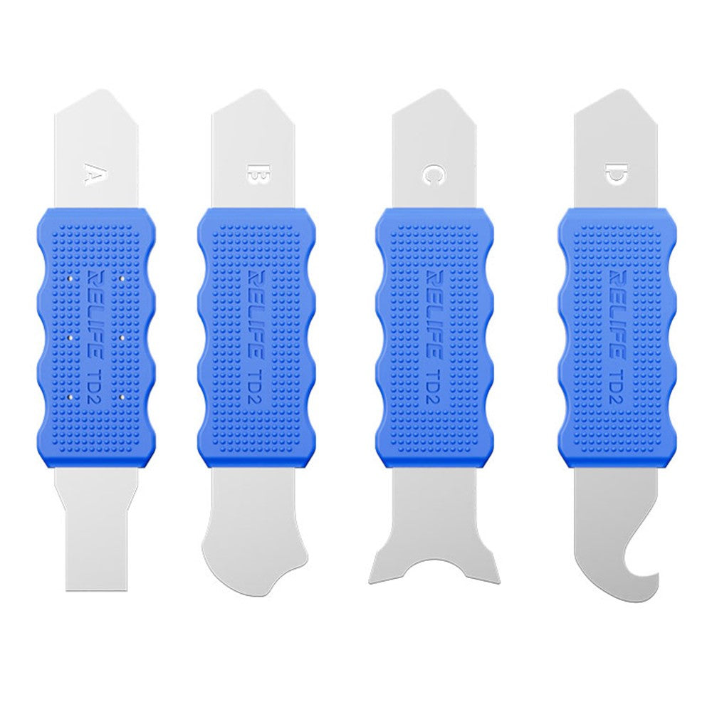 RELIFE TD2 Pro 4Pcs / Set Disassembly Tool for Phone Repair Precision Forged Bendable Steel with Non Slip Silicone Cover