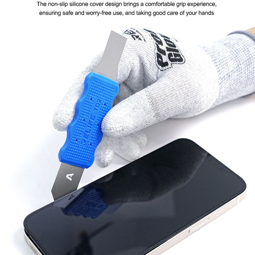 RELIFE TD2 Pro 4Pcs / Set Disassembly Tool for Phone Repair Precision Forged Bendable Steel with Non Slip Silicone Cover