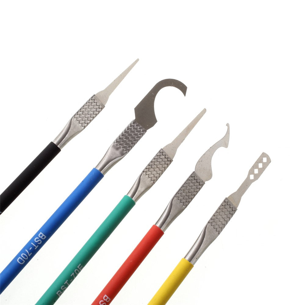 BEST BST-70 5-in-1 CPU Pry Knife Kit Mobile Phone Motherboard BGA Chip Remove Repair Tool