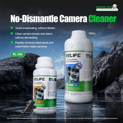RELIFE RL-568 500g Camera No-Dismantle Cleaning Solution Watermarks Black Spots Removal Solution