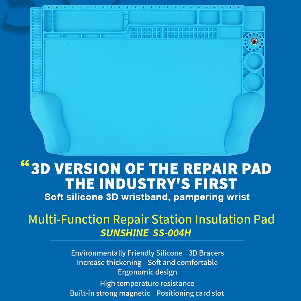 SUNSHINE SS-004H 3D Repair Work Mat Strong Magnetic Wrist Rest Heat Insulation Pad for Phone Repair