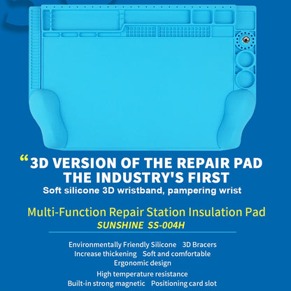 SUNSHINE SS-004H 3D Repair Work Mat Strong Magnetic Wrist Rest Heat Insulation Pad for Phone Repair