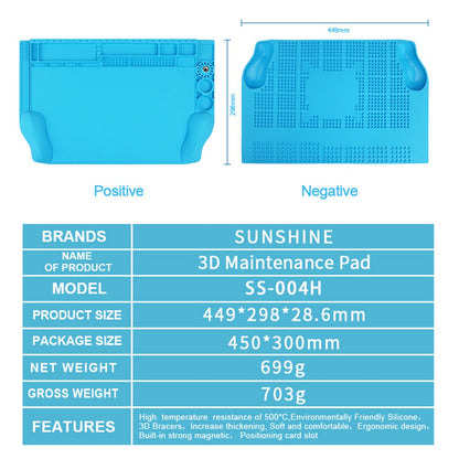SUNSHINE SS-004H 3D Repair Work Mat Strong Magnetic Wrist Rest Heat Insulation Pad for Phone Repair