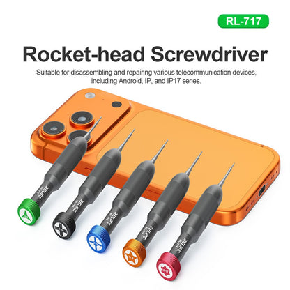 RELIFE RL-717 Rocket-Head Screwdriver For Android iPhone IP17 Series Precision Repair Tool Magnetic Bit Holder