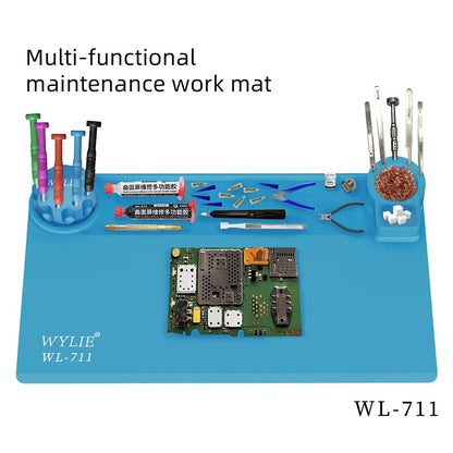 WYLIE WL-711 Heat Insulation Silicone Work Mat 450 x 280mm for Phone Screen Motherboard Repair Tools