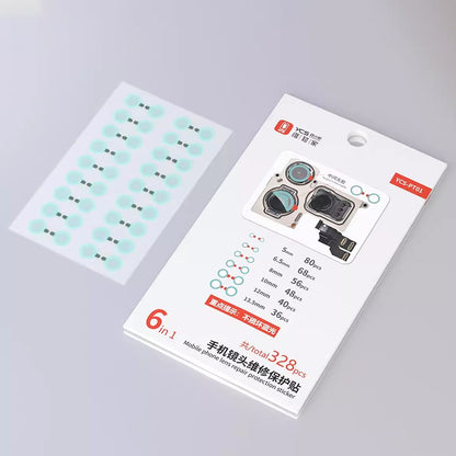 YCS-PT01 328Pcs Mobile Phone Lens Repair Protection Stickers Phone Repair Tool