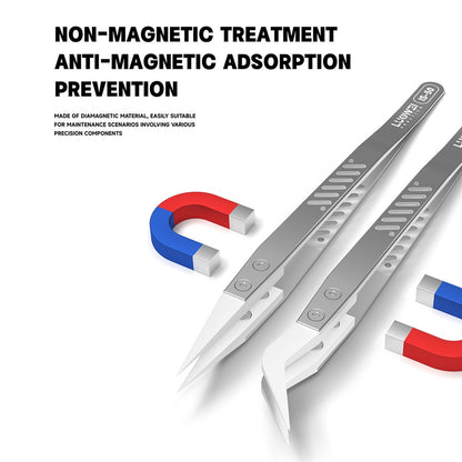 LUOWEI Hard Insulated Ceramic Tweezers for Circuit Board Repair