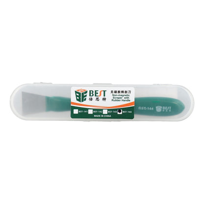 BEST BST-144 Non-Magnetic Metal Scraper with Rubber Handle for Adhesive Removal Tin Scraping Prying Tool