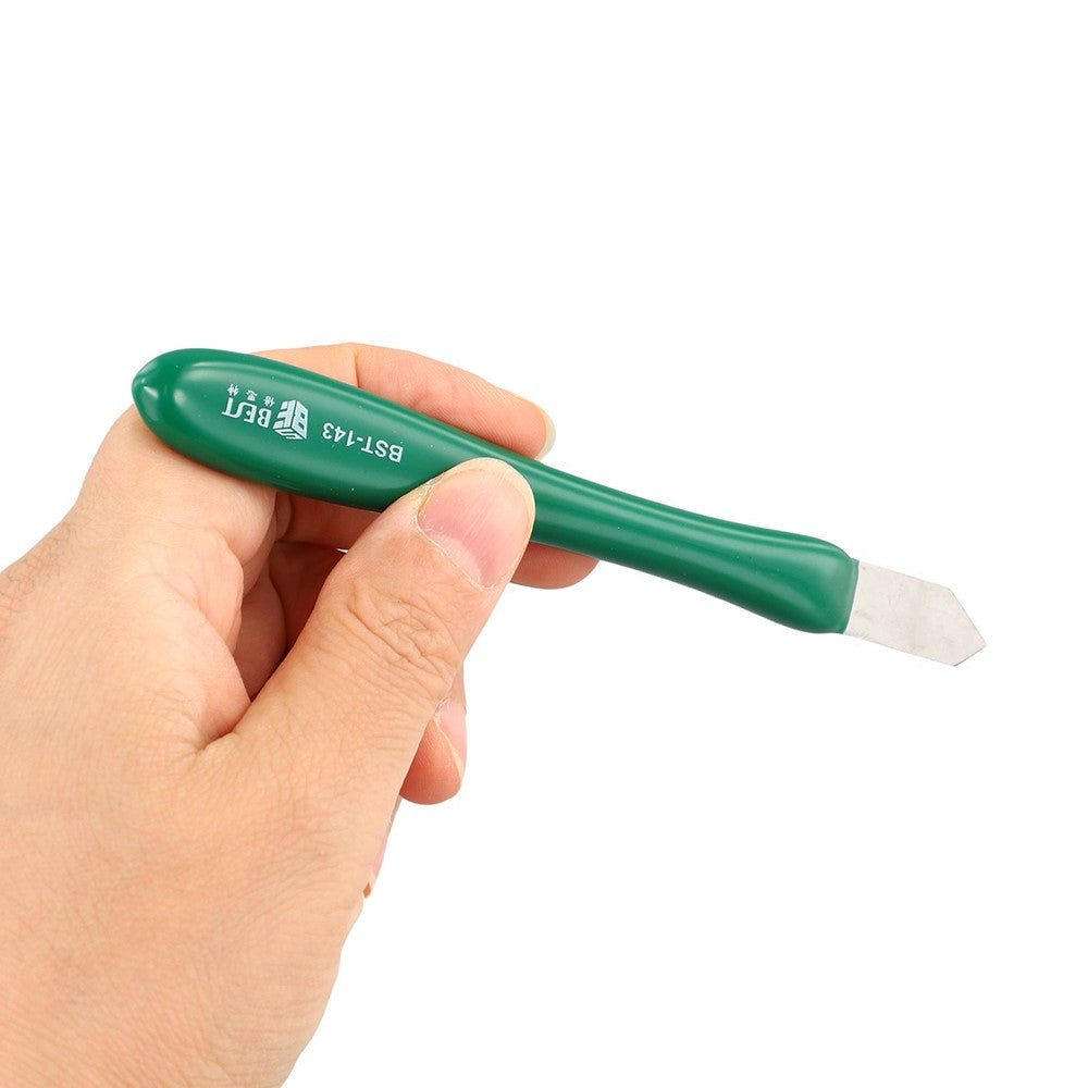 BEST BST-143 Non-Magnetic Metal Scraper Adhesive Removal Tin Prying Tool with Rubber Handle
