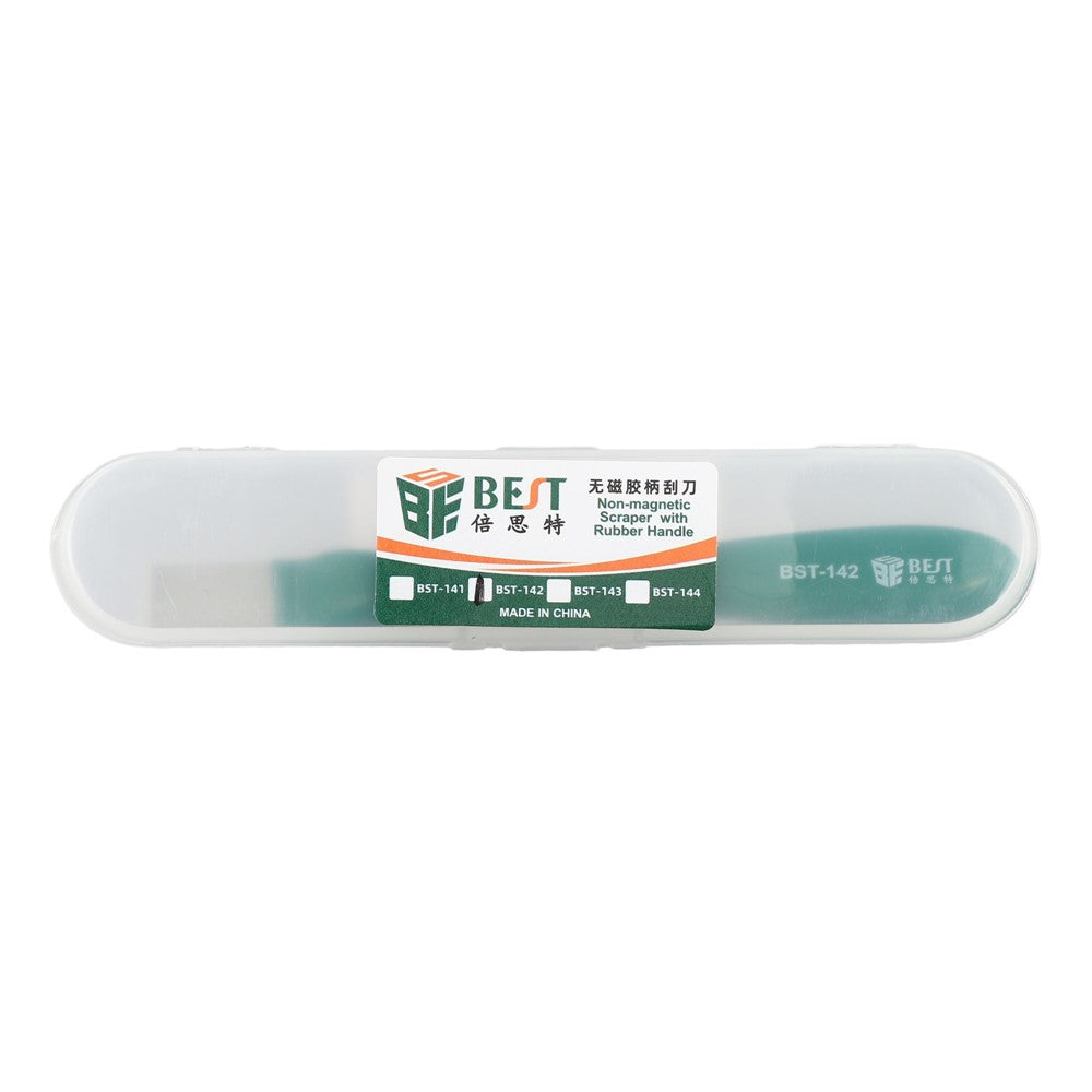 BEST BST-142 Non-Magnetic Metal Scraper with Rubber Handle for Adhesive Removal Tin Prying Tool