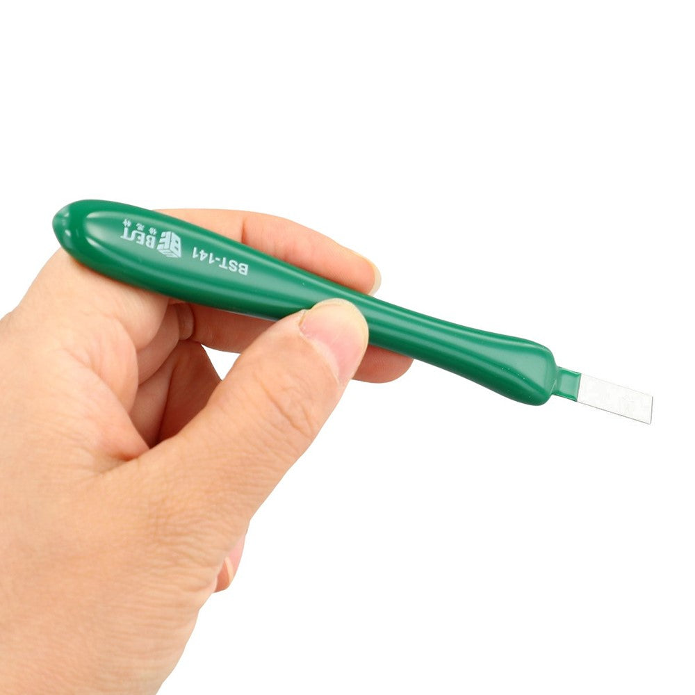 BEST BST-141 Non-Magnetic Metal Scraper Pry Tool with Rubber Handle for Adhesive Removal  /  Tin Scraping