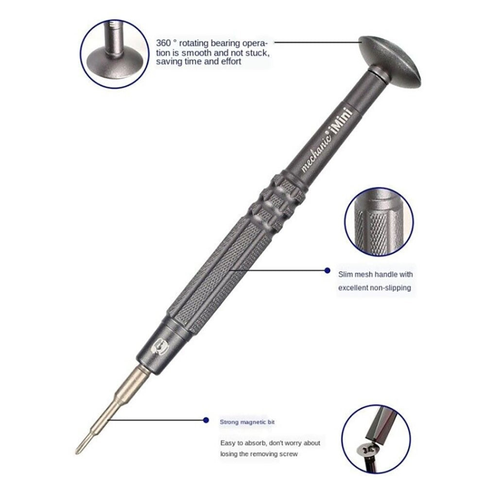 MECHANIC Mini Screwdriver for Watch / Glasses / Phone Repair Precision Tool with Magnetic Tips, Rotating Bearing