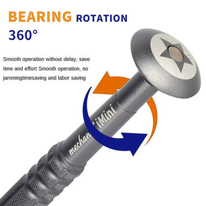 MECHANIC Mini Screwdriver for Watch / Glasses / Phone Repair Precision Tool with Magnetic Tips, Rotating Bearing