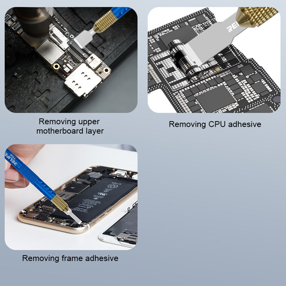 RELIFE TK5 8 in 1 Blade Set Multifunctional Tool for Mobile Motherboard IC / CPU Repair Glue Removal and Precision Prying