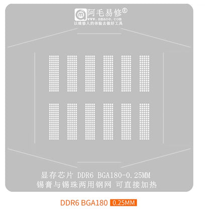 AMAOE DDR5 / DDR6 Tin Planting BAG Reballing Stencil Kit Graphics Card Memory Chip Repair Tool