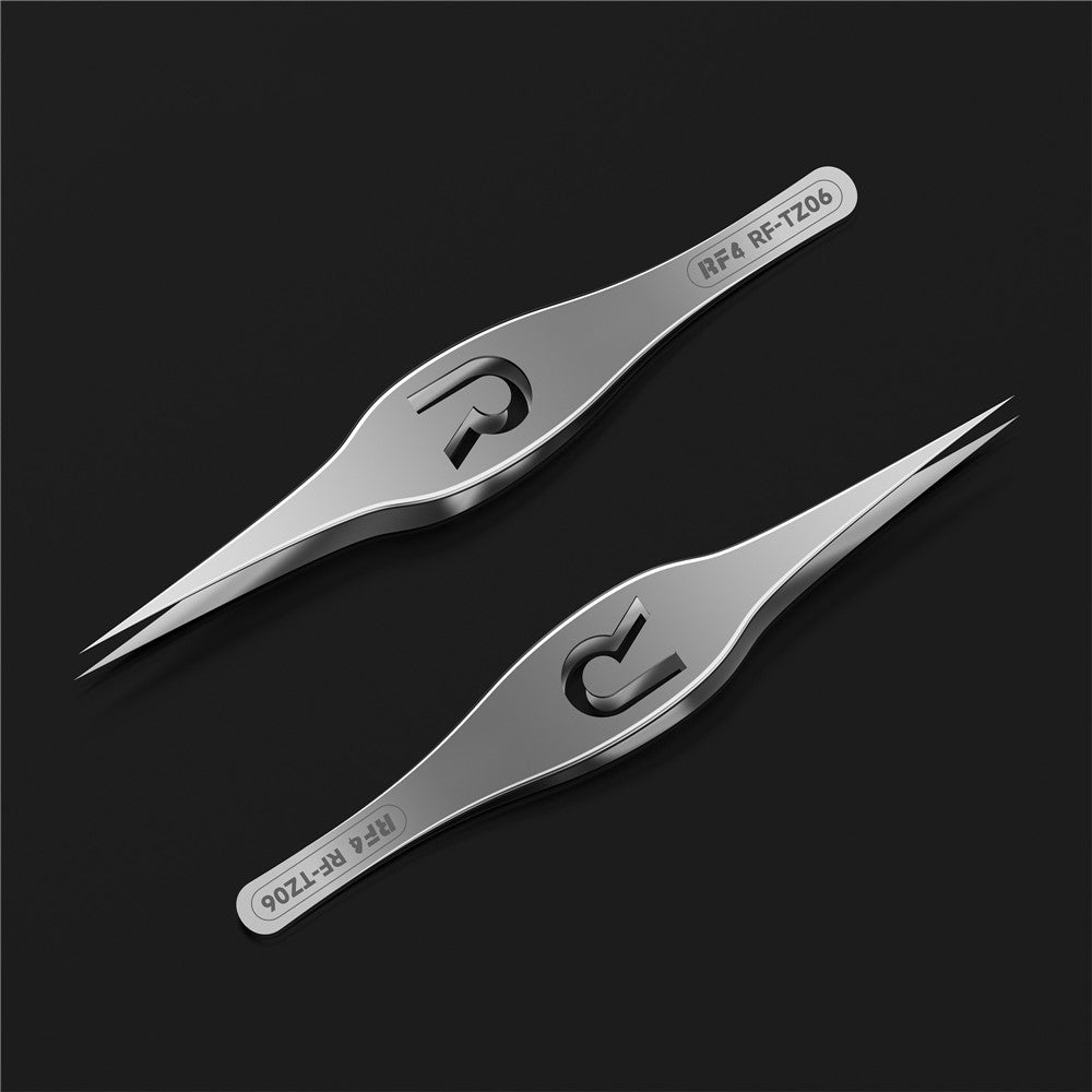 RF4 RF-TZ06 High-Precision Pointed Tweezers Wide-Body Hardened Non-Slip Tweezers with R-Shaped Hollow