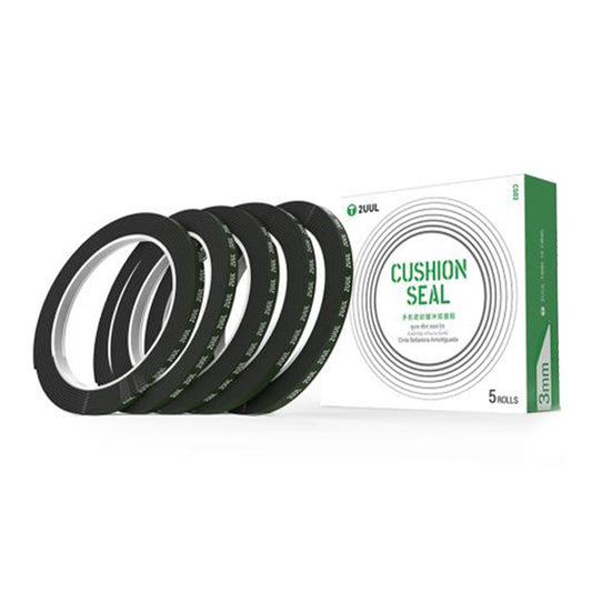 2UUL CS01 5 Rolls 3mm Cushion Seal Tape for Screen Frame Back Cover Double Sided Adhesive Tape