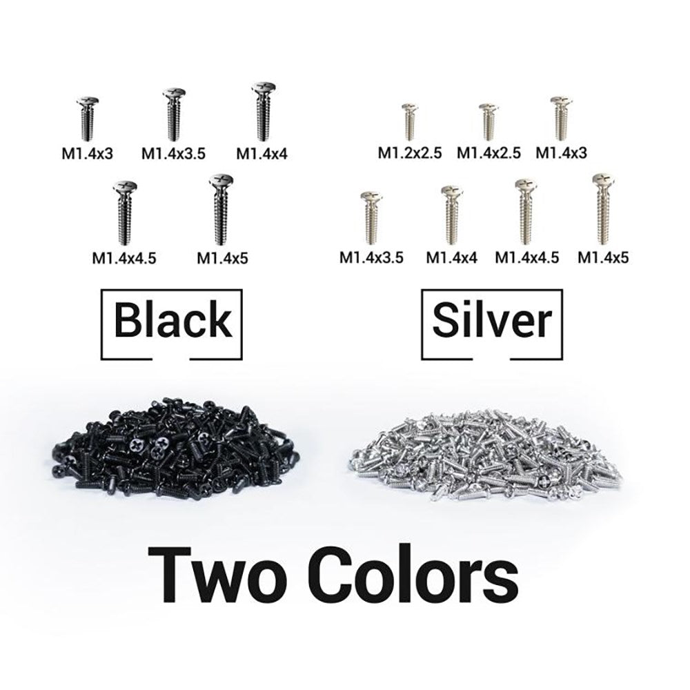 2UUL SC12 1200Pcs Spare Screw 12 Types Phillips Screws for Android Phone Repairs
