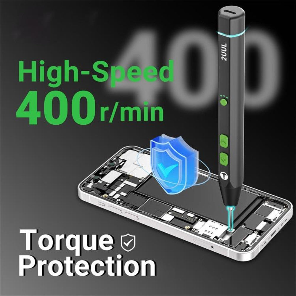 2UUL Twist Plus Electric Screwdriver Set High Speed 400 RPM Torque Protection For Phone Repair with LED Light