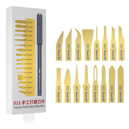 QIANLI 011 16-in-1 Multi-Function Adhesive Removal Tool Set Ultra Thin Blades For Electronics Repair