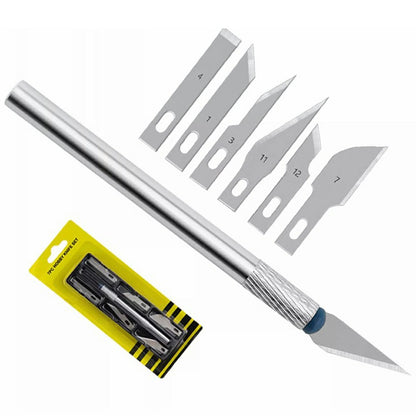 For Phone Repair Precision Carving Tools Set with 6Pcs Interchangeable Blades and Non-Slip Handle
