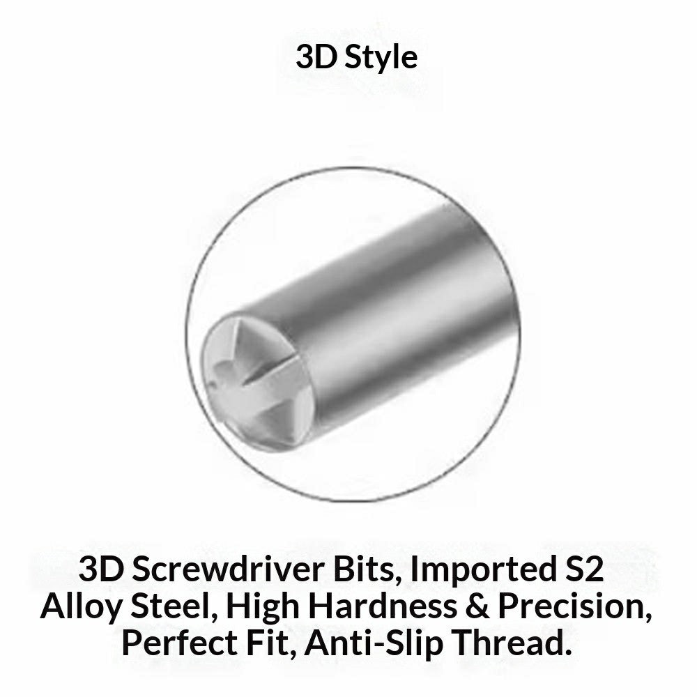 AMAOE AD-3D Precision Screwdriver Bits with Anti-Slip Aluminum Handle Strong Magnetic For Electronic Device Repair