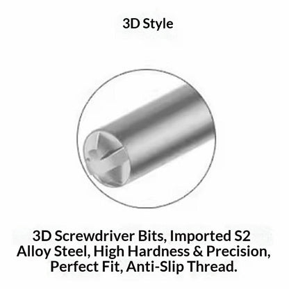 AMAOE AD-3D Precision Screwdriver Bits with Anti-Slip Aluminum Handle Strong Magnetic For Electronic Device Repair