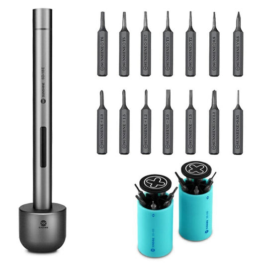 SUNSHINE SD-18E Lithium Electric Precision Screwdriver Kit 14Pcs S2 Alloy Steel Bits 3 LED Lights