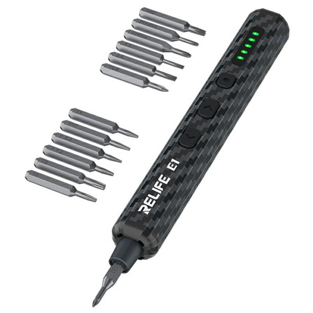 RELIFE E1 Carbon Fiber Electric Screwdriver Set LED Digital Display Sc ...