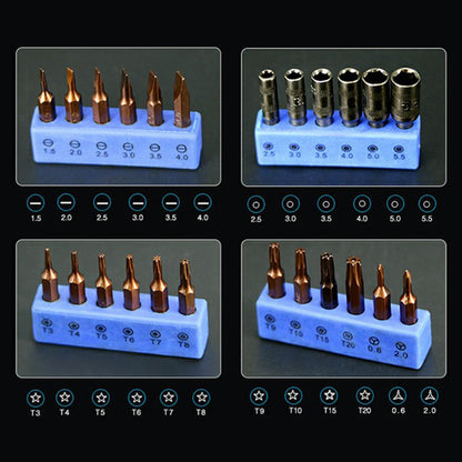 SUNSHINE SS-5117 58 in 1 Precision Screwdriver Set Non-slip Handle Screwdriver Electronics Repair Tool