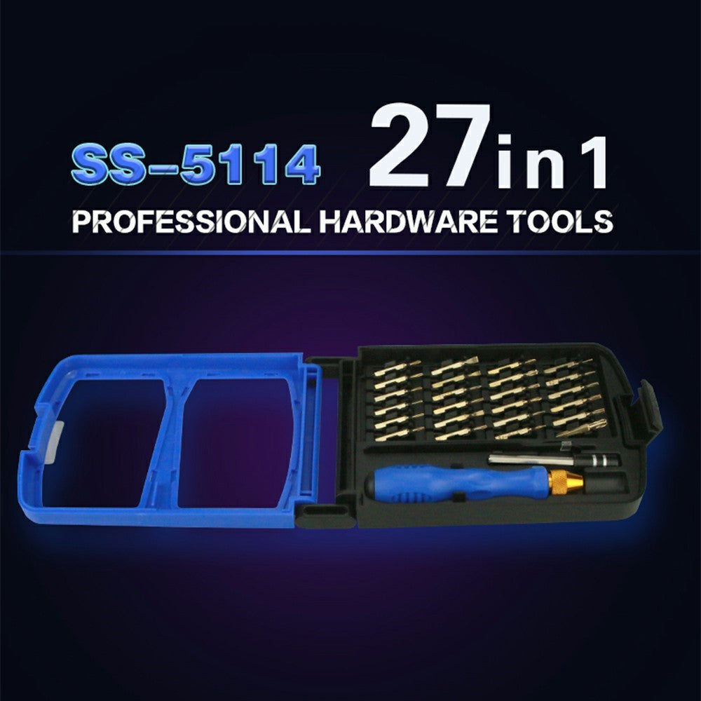 SUNSHINE SS-5114 27 in 1 Magnetic Screwdriver Set Hardware Repair Tool Kit for Phone Laptop Electronics Repair