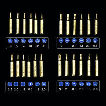 SUNSHINE SS-5114 27 in 1 Magnetic Screwdriver Set Hardware Repair Tool Kit for Phone Laptop Electronics Repair