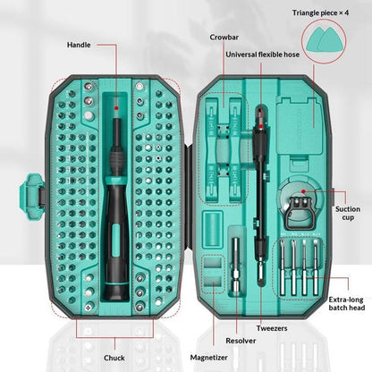JIAFA MT-T152 152 in 1 Precision Screwdriver Set CRV Steel Magnetic Handle Repair Kit for Electronics