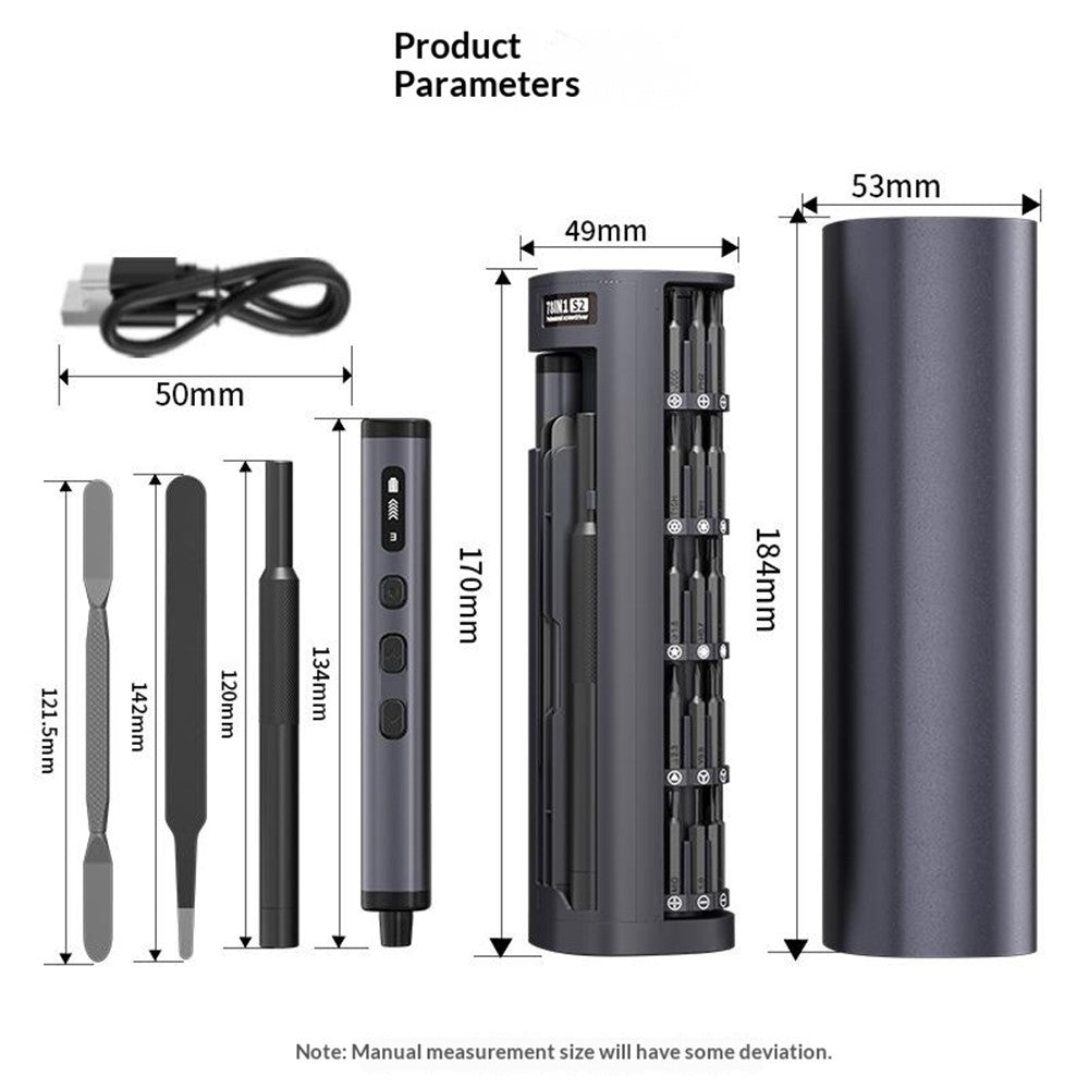 JIAFA 78 in 1 Electric Screwdriver Set 5 Torque Gear LED Screen USB-C for Phone Repair